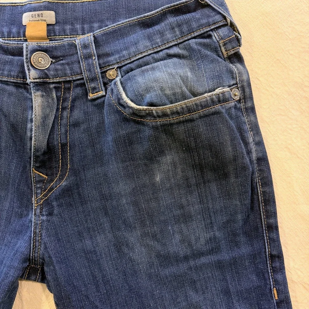 True Religion Jeans Mens Tag 31x32 Blue Geno Straight Slim Fit Denim Stretch USA